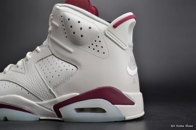 1st Kicks Jordan 6 white 384664-116 Maroon Retro Air 0717